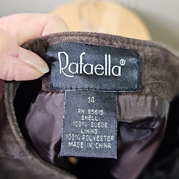 Rafaella Suede Maxi Skirt Brown Fully Lined Side Zip Size 14 NWT - Picture 5 of 6